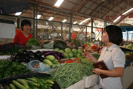 陳麗娟到菜市場調研